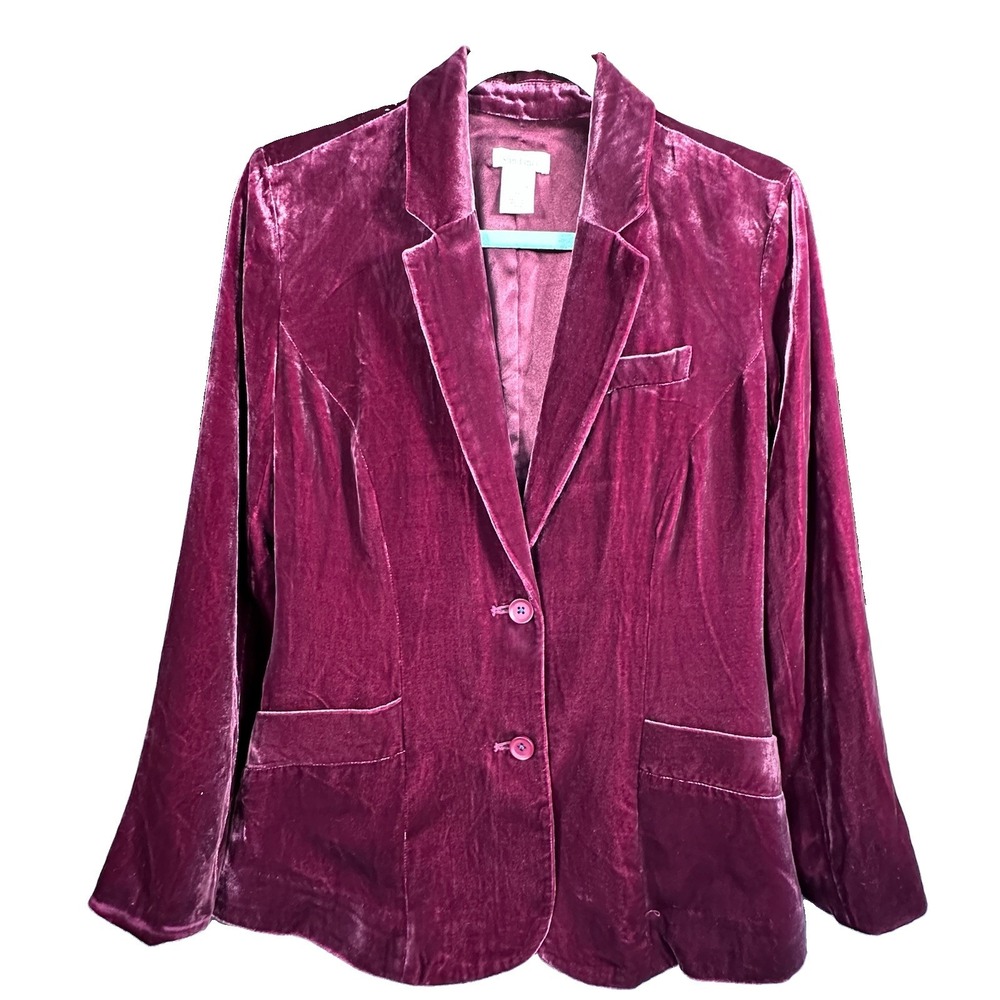 Sundance Womens 2 Maroon Silk Blend Velvet Blazer Lined Boho Jacket Tailored Fit